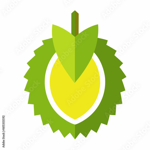Stylized Durian Fruit Icon with Green Spikes.