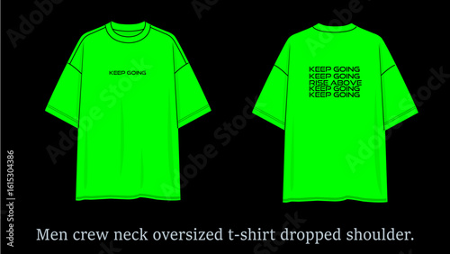 Men crew neck oversized t-shirt dropped shoulder.	Keep Going....