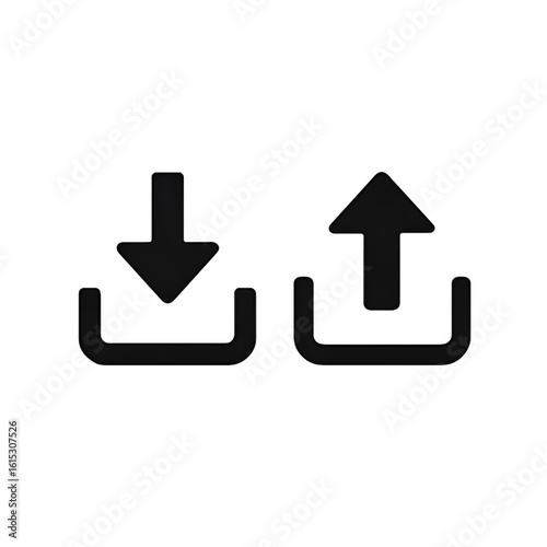download and upload black icons 