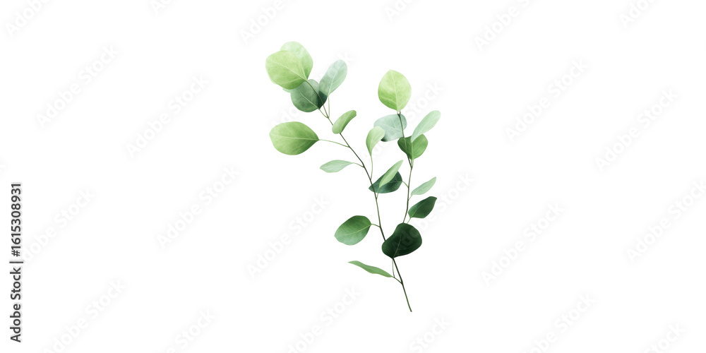 Obraz premium Eucalyptus Branch With Green Leaves. Natural Botanical Element For Design Isolated On Transparent Background