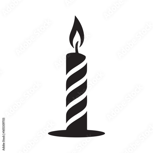 Spiral candle flame silhouette