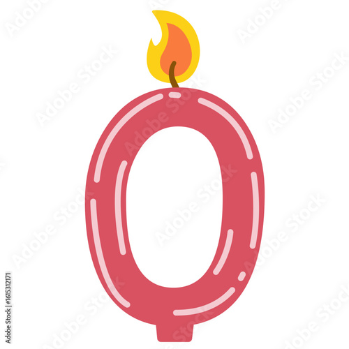 Birthday candle number zero for celebrations and parties