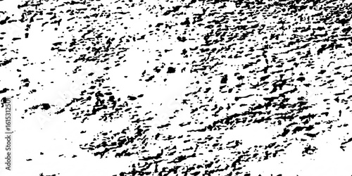 Distress urban overlay spotted concrete grain surface grainy noise rust wall grunge black splatter and white background. damaged chalk crack rough ink wall texture.	