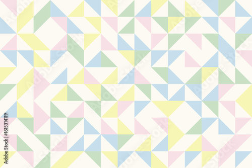 Abstract geometric background, triangle geometry in pastel colors, seamless vector geo pattern, simple flat style shapes