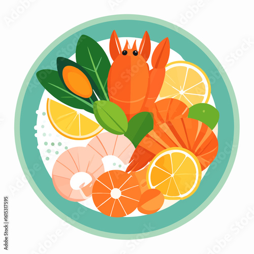 Delightful seafood platter with vibrant citrus and fresh greens for summer dining inspiration