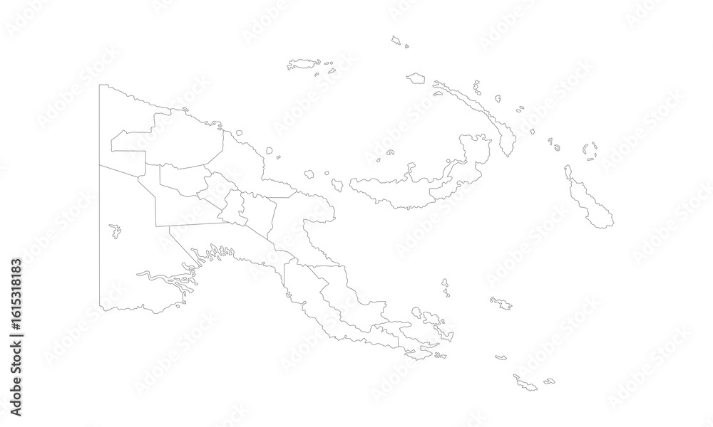 Fototapeta premium Papua New Guinea Outline Map – High Resolution Template.