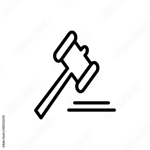Gavel icon symbol for apps and websites. judge gavel sign and symbol. law icon. auction hammer
