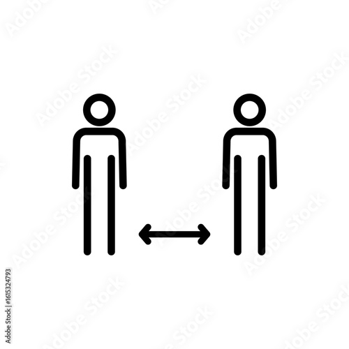 Social distance icon symbol for apps and websites. social distancing sign and symbol. self quarantine sign