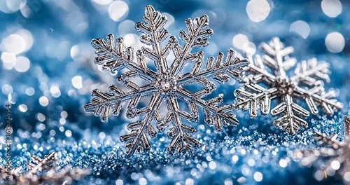 Silver snowflakes festive design
