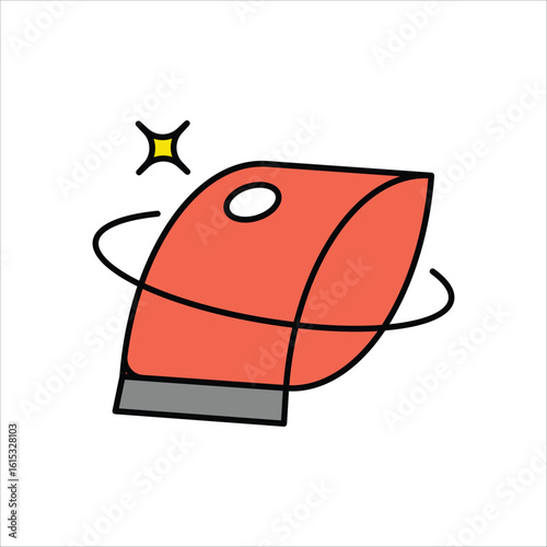 Vacuum Bag color line icon with white background vector stock illustration