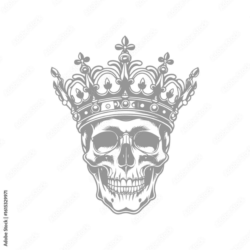 Fototapeta premium Crowned Skull Design Illustration