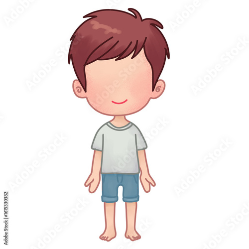 illustration of a barefoot boy cartoon illustration