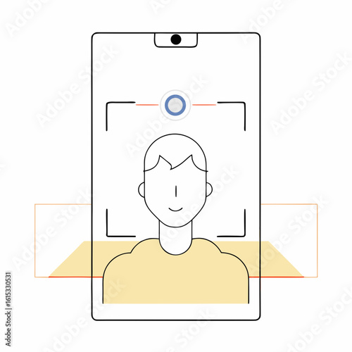 Face Recognition Icon – AI Biometric Technology