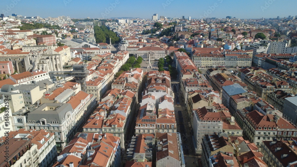 Fototapeta premium vista aérea Baixa de Lisboa Portugal