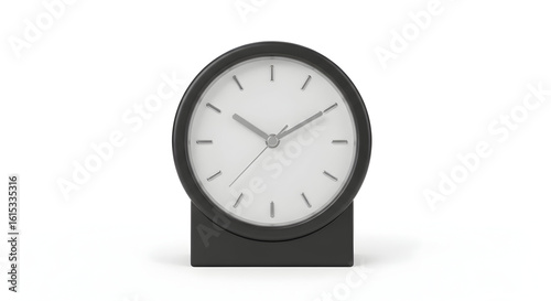 Wallpaper Mural Minimalist Black Alarm Clock on White Background Time Concept Torontodigital.ca