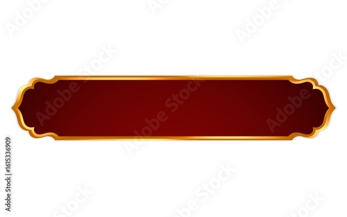 Islamic horizontal banner with classic gold edges