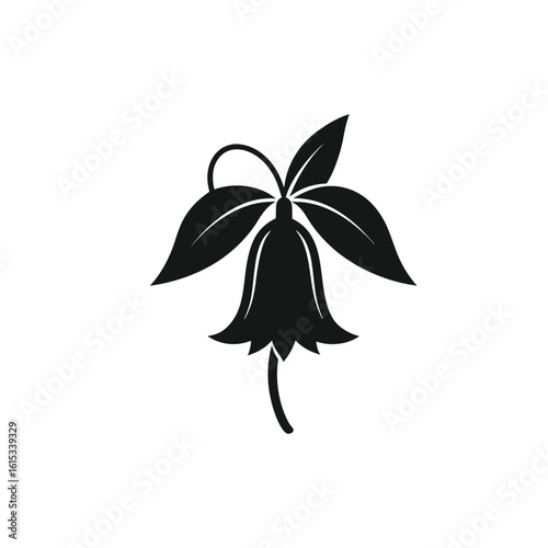 Bell flower silhouette icon for floral designs