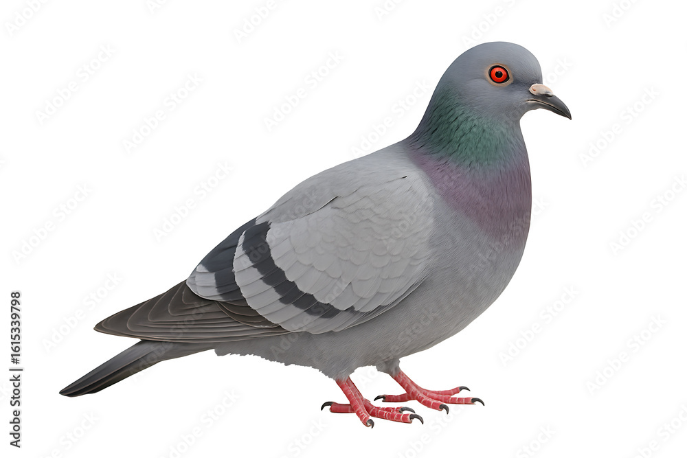 Naklejka premium Grey city pigeon isolated on transparent background