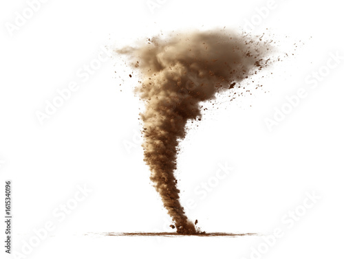 A dynamic, photorealistic depiction of a dust devil in a stunning display of nature's raw power. 