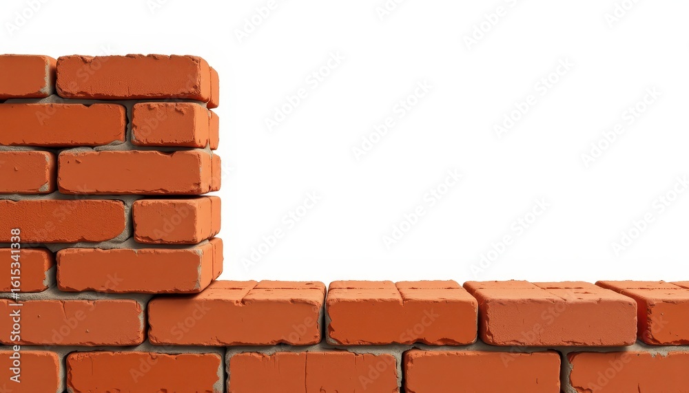 Obraz premium A classic brick wall displaying a uniform pattern of red bricks creating a sturdy and timeless architectural feature