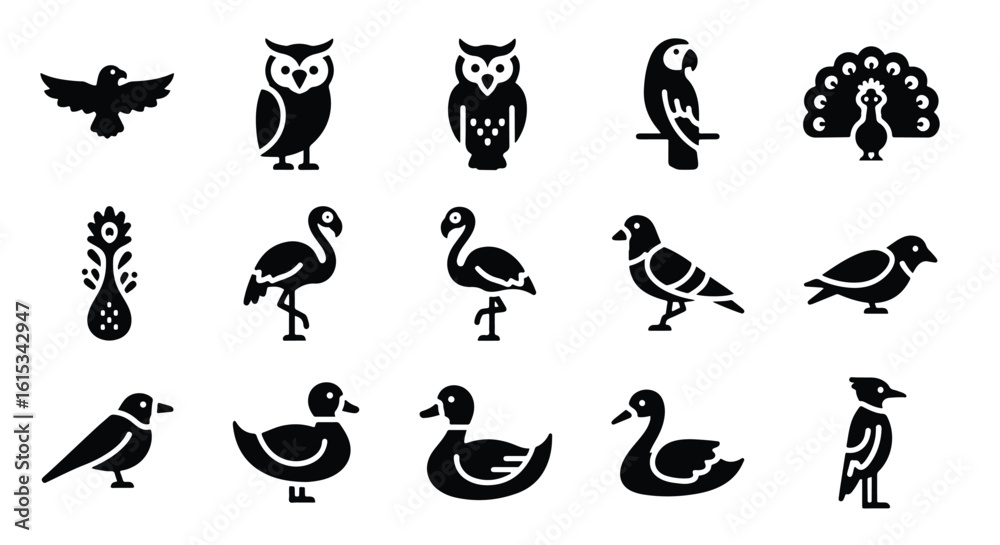Fototapeta premium Vector silhouette illustration a black silhouette of a flamingo standing on one leg, isolated on white background