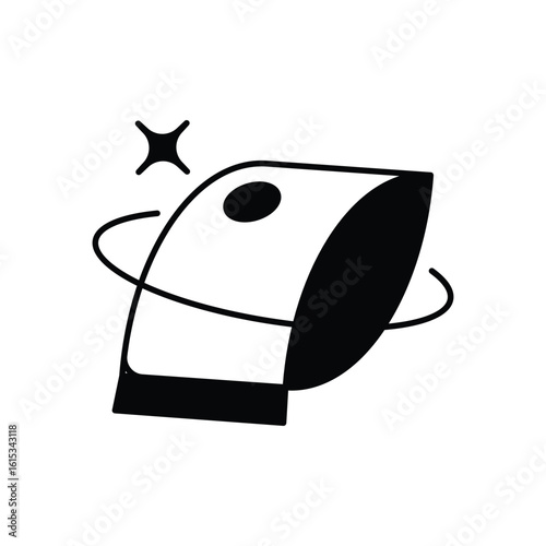 Vacuum Bag glyph icon with white background vector stock illustration