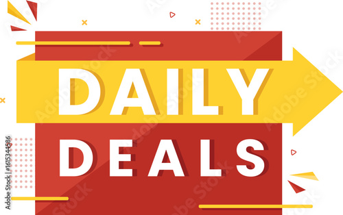 Yellow Flag Style Tag Bold Daily Deals Typography