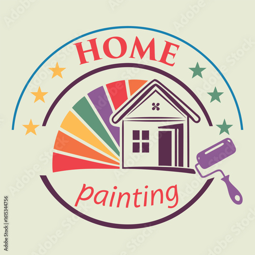 Colorful Home Painting  logo design vector

