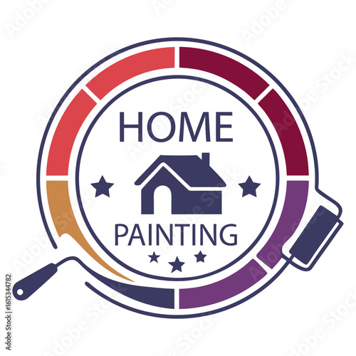 Colorful Home Painting  logo design vector

