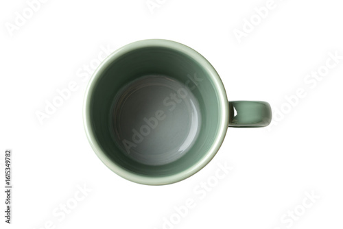 a green cup with a white background