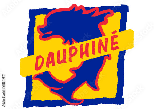 Foto Flat design vector illustration of the historical coat of arms of Dauphiné, Fran