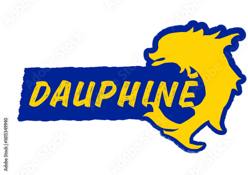 Foto Flat design vector illustration of the historical coat of arms of Dauphiné, Fran