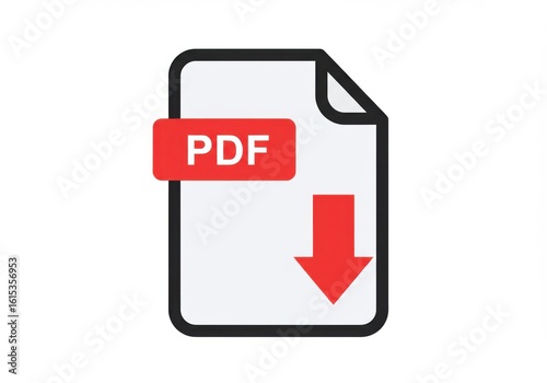An icon representing a pdf document with a download arrow