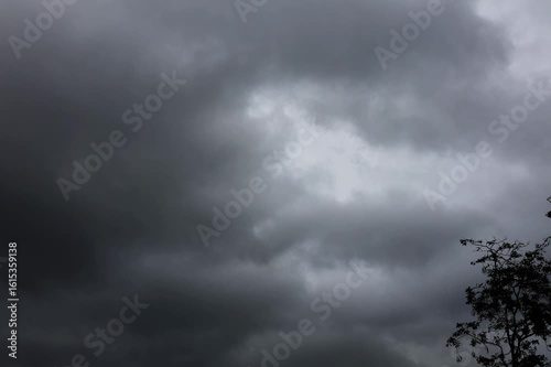 Time lapse of Quick Moving Clouds in a Dark Sky in the Afternoon.