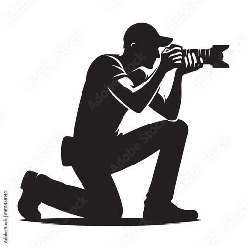 Silhouette of a man holding a camera photographer silhouette