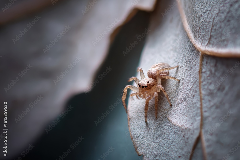 Obraz premium A tiny spider exploring its surroundings