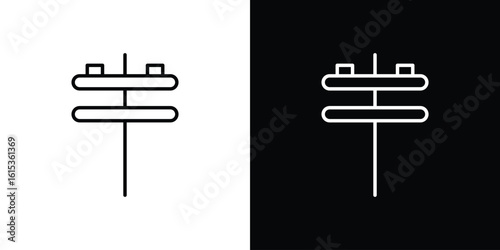 Utility pole icon for template logo, vector designs.