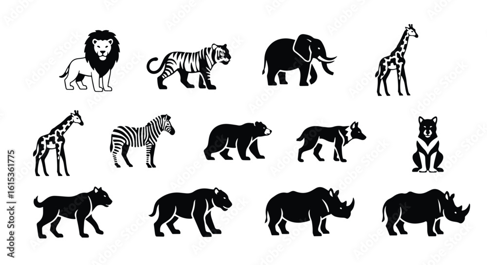 Naklejka premium Vector silhouette illustration a black bear walking, isolated on white background