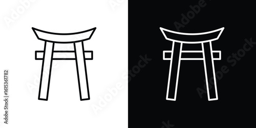 Torii gate icon for template logo, vector designs.