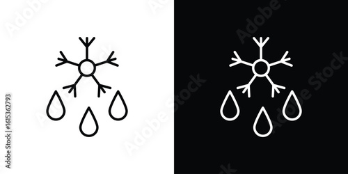 Snowflake droplets icon for template logo, vector designs.