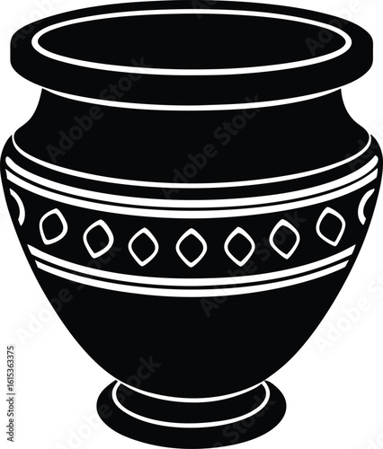 clay pot isolated on white background
