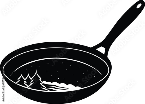 frying pan vector illustration