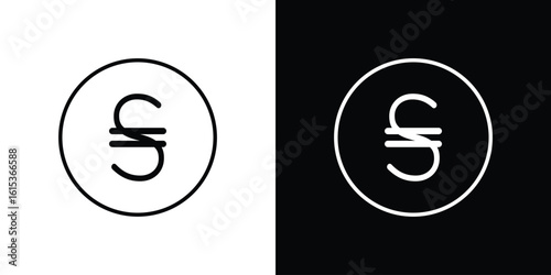 Hryvnia icon for template logo, vector designs.