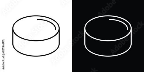 Hockey puck icon for template logo, vector designs.