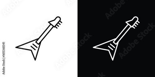 Electric Guitar icon for template logo, vector designs.