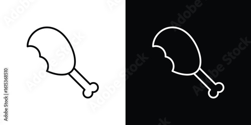 Drumstick bite icon for template logo, vector designs.