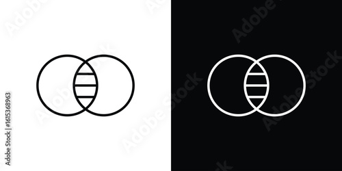 Diagram venn icon for template logo, vector designs.