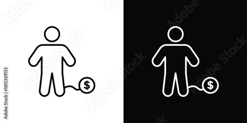 Debt icon for template logo, vector designs.