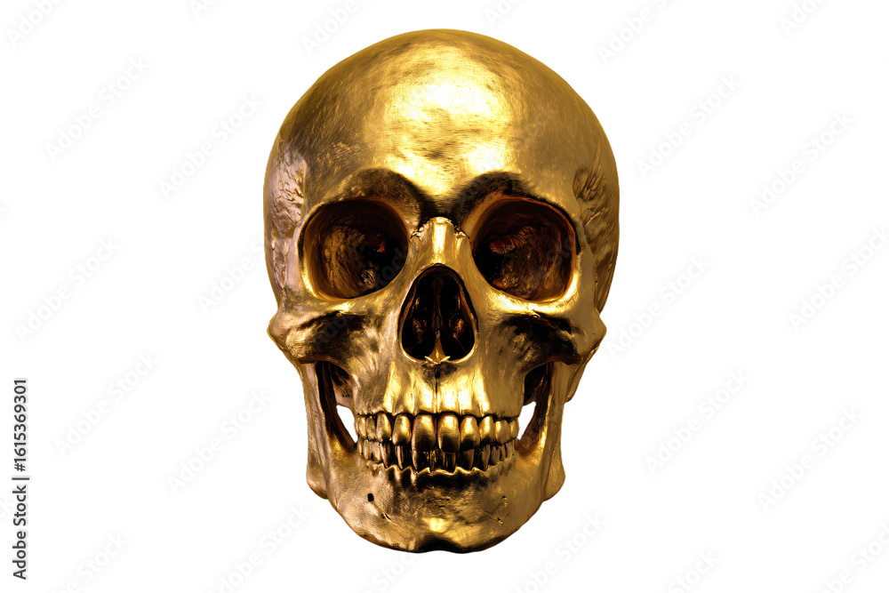 Obraz premium a gold skull with a big smile on it