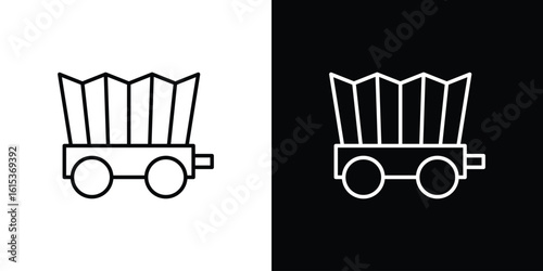 Covered wagon icon for template logo, vector designs.